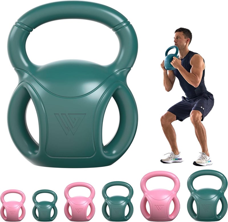 RUNWE 3 Handle Kettlebells Weight - Weight for Women Options 5, 10, 15 and 20 LB for Russian Twists AB Exercise, Weightlifting and Core Fitness Exercise Home Gym [Single in Sold] - Image 1